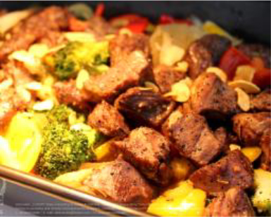 ���� ��ä�� ����� �� ������ũ Grilled vegetables and  sous vide chops steak